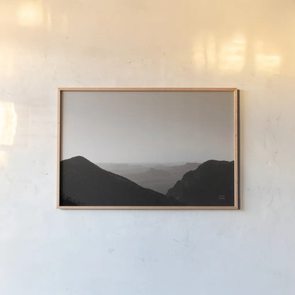 Into the Country by Nathan Larson. shown as a paper print in a natural frame. Available as a archival giclee rolled canvas, fine art paper, or poster print. SKU 86075i.