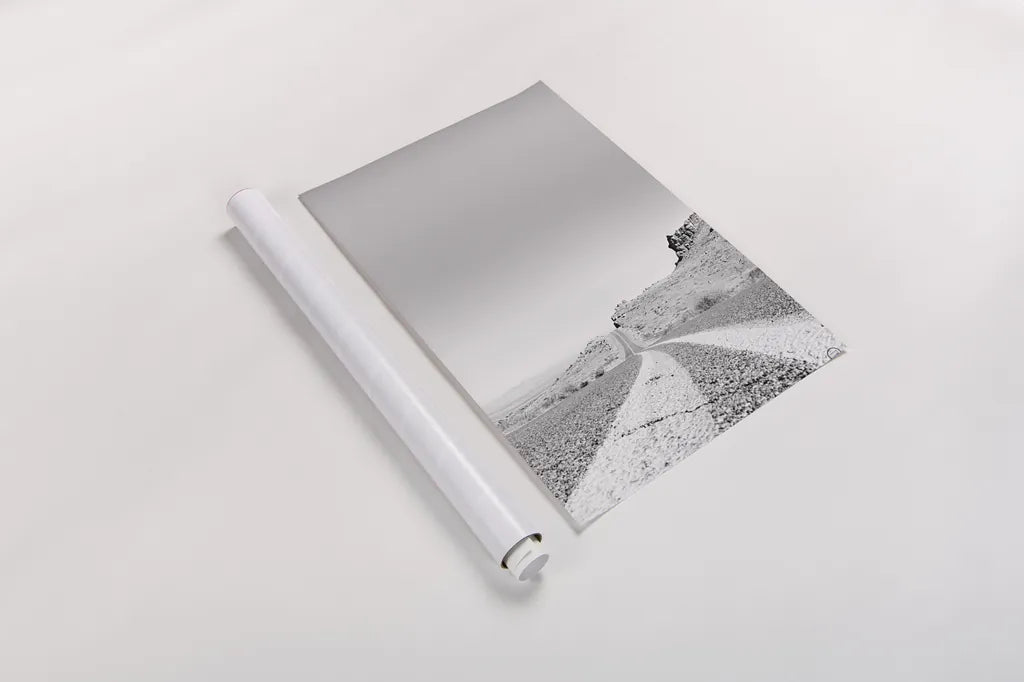 Into the Desert by Nathan Larson. shown as a rolled paper print. Available as archival giclee rolled canvas, fine art paper, or poster print. SKU 72025h.