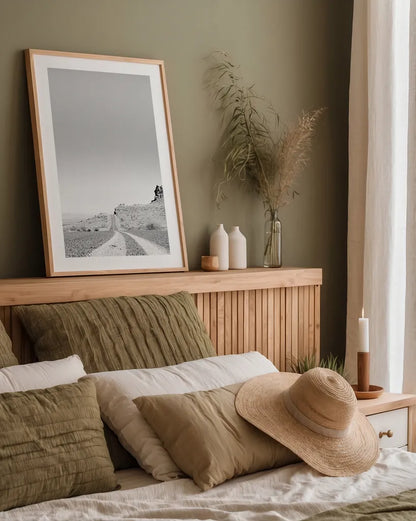 Into the Desert by Nathan Larson. shown as a paper print in a natural frame. Available as a archival giclee rolled canvas, fine art paper, or poster print. SKU 72025h.