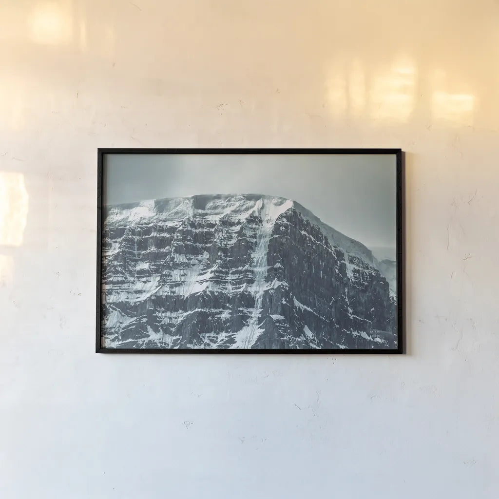 Jasper Mountain Series III by Nathan Larson. shown as a paper print in a black flame. Available as a archival giclee rolled canvas, fine art paper, or poster print. SKU 93980i.