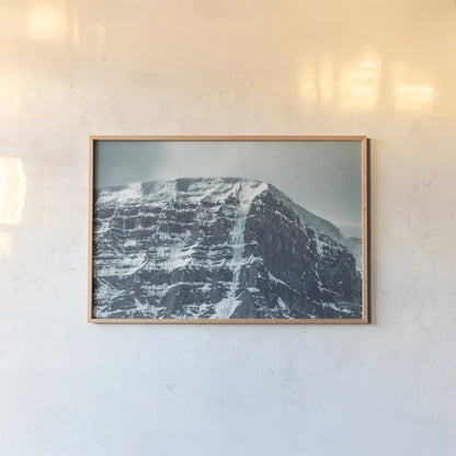 Jasper Mountain Series III by Nathan Larson. shown as a paper print in a natural frame. Available as a archival giclee rolled canvas, fine art paper, or poster print. SKU 93980i.