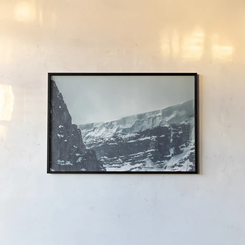 Jasper Mountain Series IV by Nathan Larson. shown as a paper print in a black flame. Available as a archival giclee rolled canvas, fine art paper, or poster print. SKU 93981i.