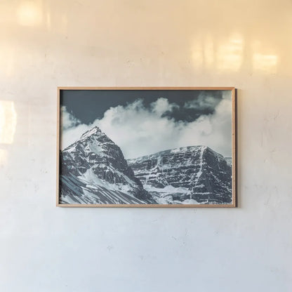 Jasper Mountain Series V by Nathan Larson. shown as a paper print in a natural frame. Available as a archival giclee rolled canvas, fine art paper, or poster print. SKU 93982i.