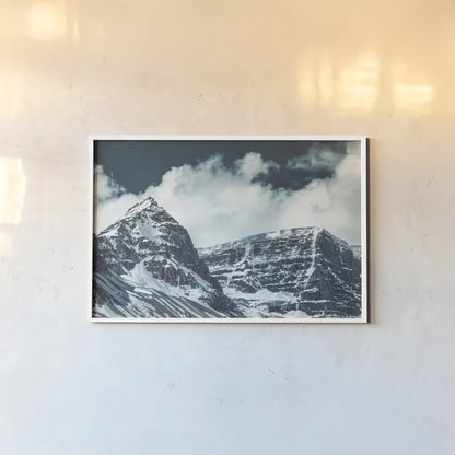 Jasper Mountain Series V by Nathan Larson. shown as a paper print in a white frame. Available as a archival giclee rolled canvas, fine art paper, or poster print. SKU 93982i.