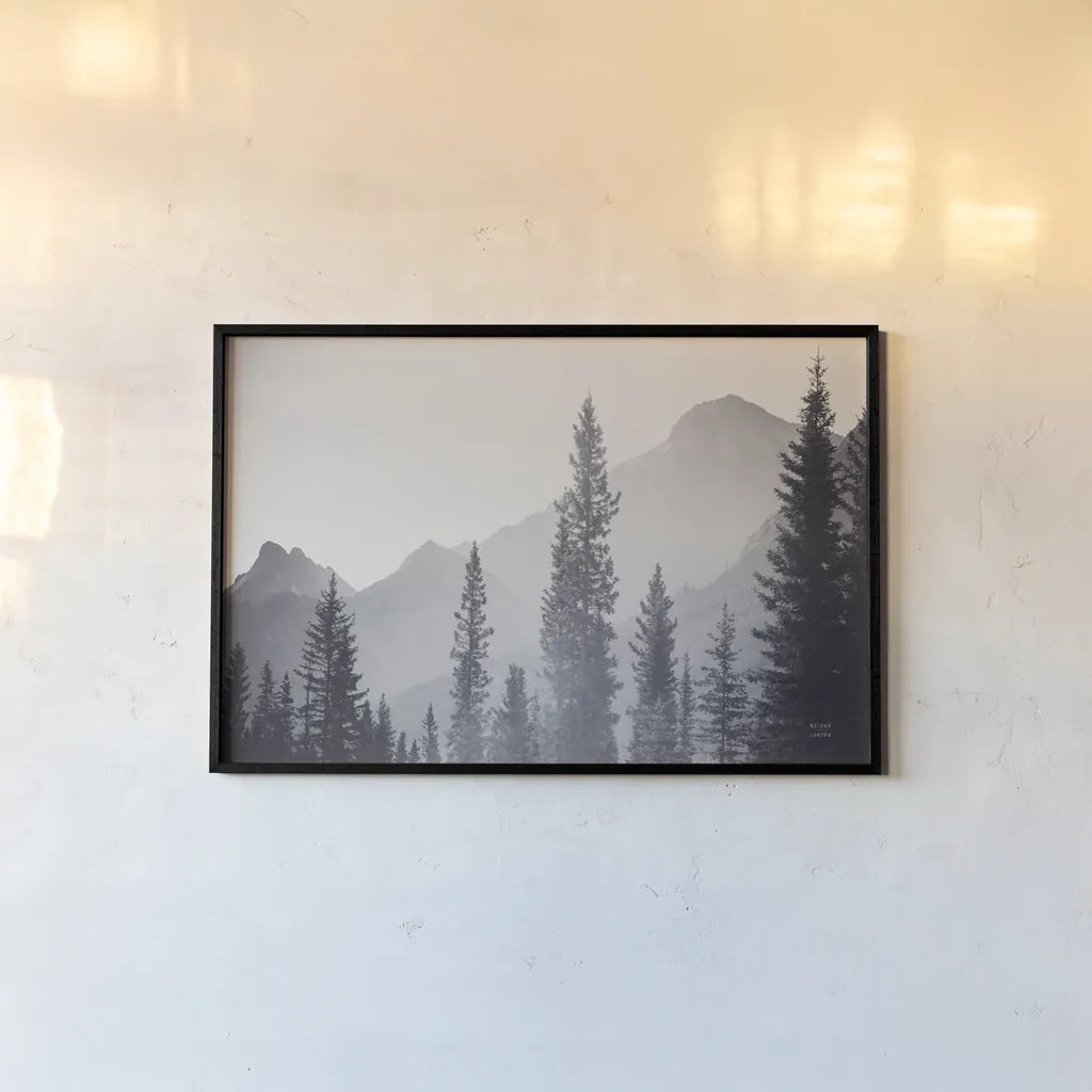 Kananaskis Country by Nathan Larson. shown as a paper print in a black flame. Available as a archival giclee rolled canvas, fine art paper, or poster print. SKU 94836i.