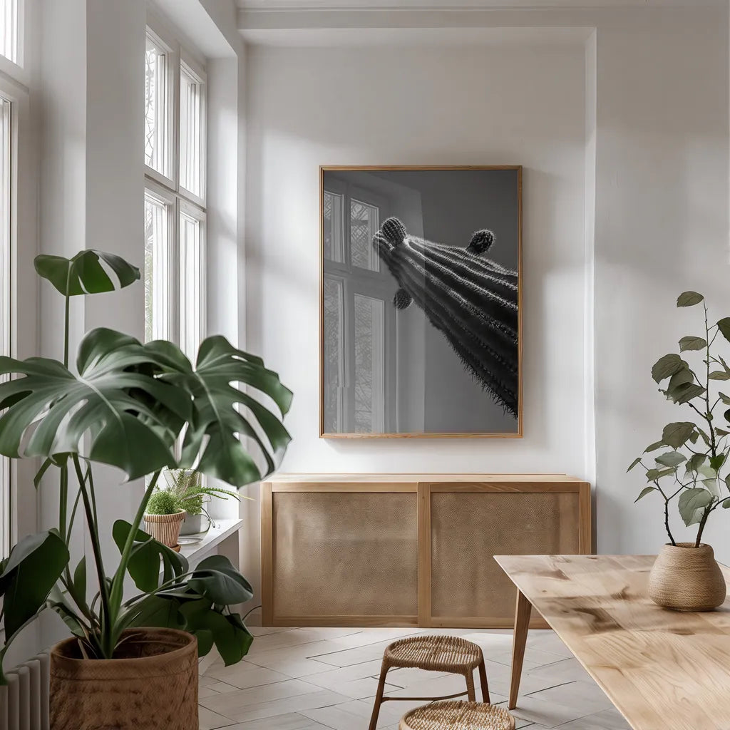 King II v2 by Nathan Larson. shown as a print in a natural wood frame in a dining room. Available as a archival giclee rolled canvas, fine art paper, or poster print. SKU 80647h.