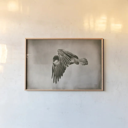 Landing Home by Nathan Larson. shown as a paper print in a natural frame. Available as a archival giclee rolled canvas, fine art paper, or poster print. SKU 87104i.