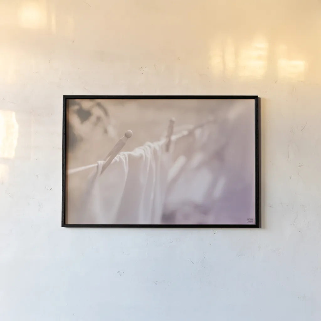 Laundry Day II Pastel by Nathan Larson. shown as a paper print in a black flame. Available as a archival giclee rolled canvas, fine art paper, or poster print. SKU 99410i.