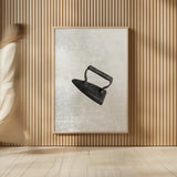 Laundry Iron Antique by Nathan Larson. shown as over sized large wall art. Available as an archival giclee rolled canvas, fine art paper, or poster print. SKU 99393h.