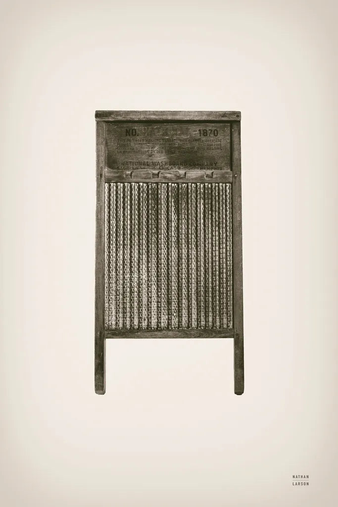Laundry Washboard Sepia by Nathan Larson. SKU 99389h. Archival Giclee Fine art print for wall decor.