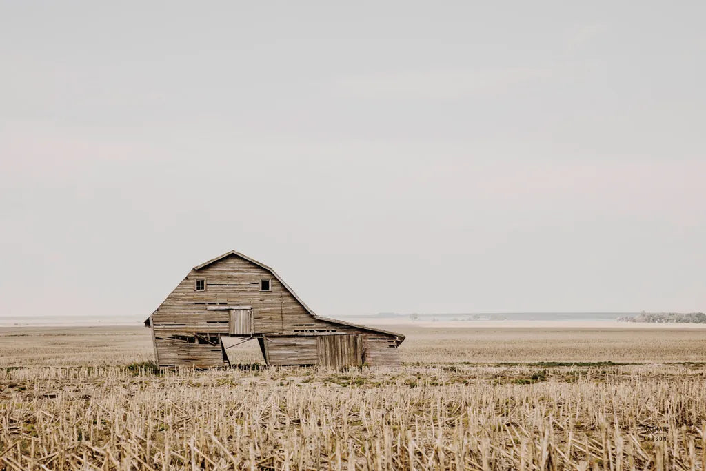 Leaning Barn by Nathan Larson. SKU 86062i. Archival Giclee Fine art print for wall decor.