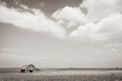 Leaning Barn Field III by Nathan Larson. SKU 86073i. Archival Giclee Fine art print for wall decor.