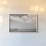 Leaning Barn Field III by Nathan Larson. shown as a paper print in a white frame. Available as a archival giclee rolled canvas, fine art paper, or poster print. SKU 86073i.