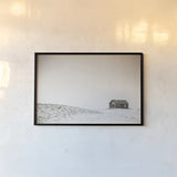 Leaving by Nathan Larson. shown as a paper print in a black flame. Available as a archival giclee rolled canvas, fine art paper, or poster print. SKU 96625i.