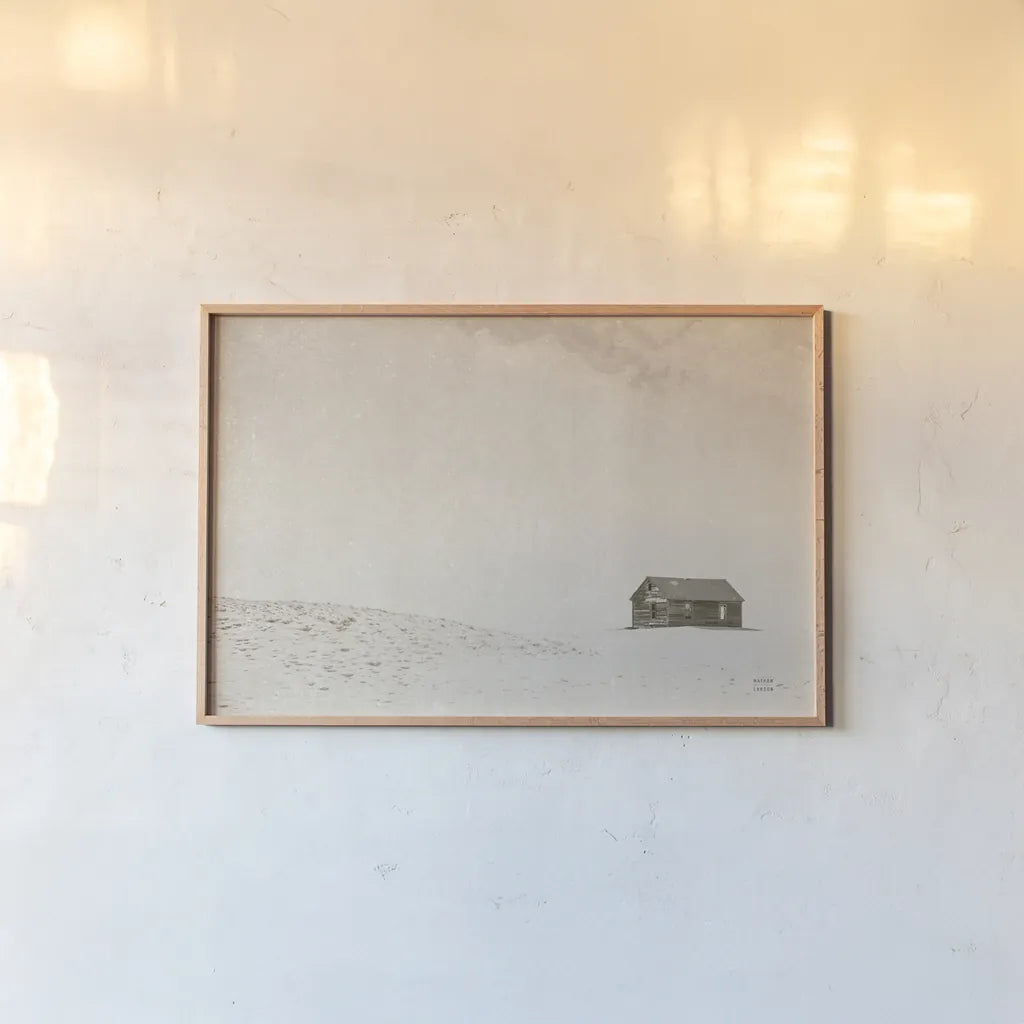 Leaving Sepia by Nathan Larson. shown as a paper print in a natural frame. Available as a archival giclee rolled canvas, fine art paper, or poster print. SKU 96626i.