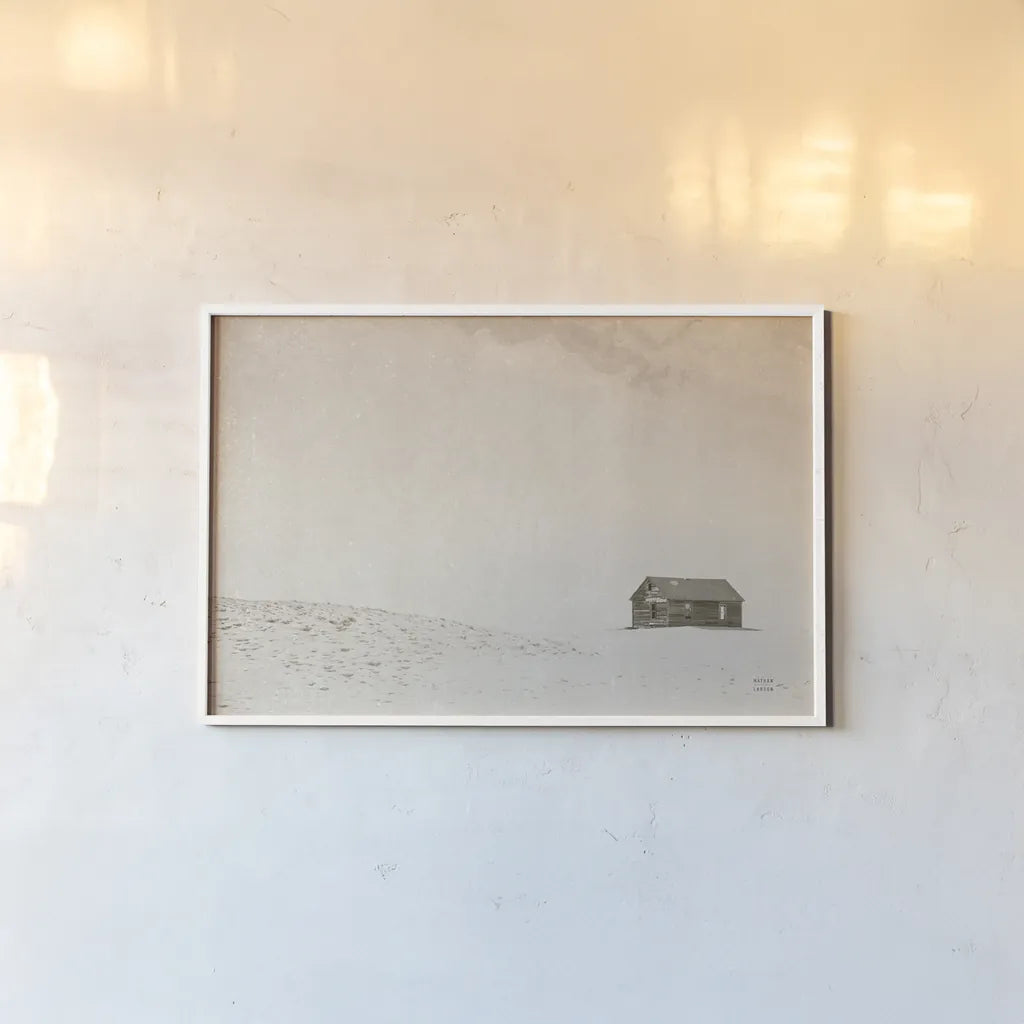 Leaving Sepia by Nathan Larson. shown as a paper print in a white frame. Available as a archival giclee rolled canvas, fine art paper, or poster print. SKU 96626i.