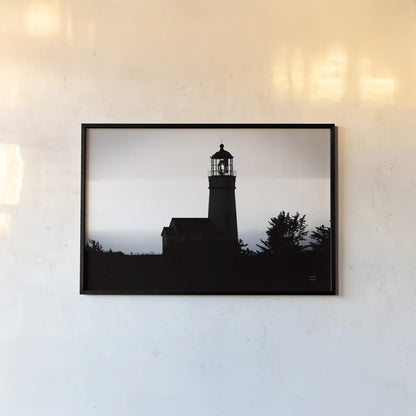Lighthouse Forest by Nathan Larson. shown as a paper print in a black flame. Available as a archival giclee rolled canvas, fine art paper, or poster print. SKU 90174i.