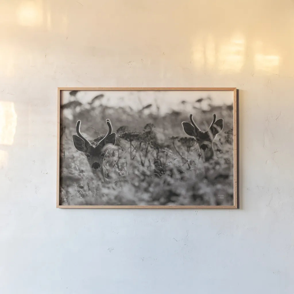 Lighthouse Keepers by Nathan Larson. shown as a paper print in a natural frame. Available as a archival giclee rolled canvas, fine art paper, or poster print. SKU 89460i.