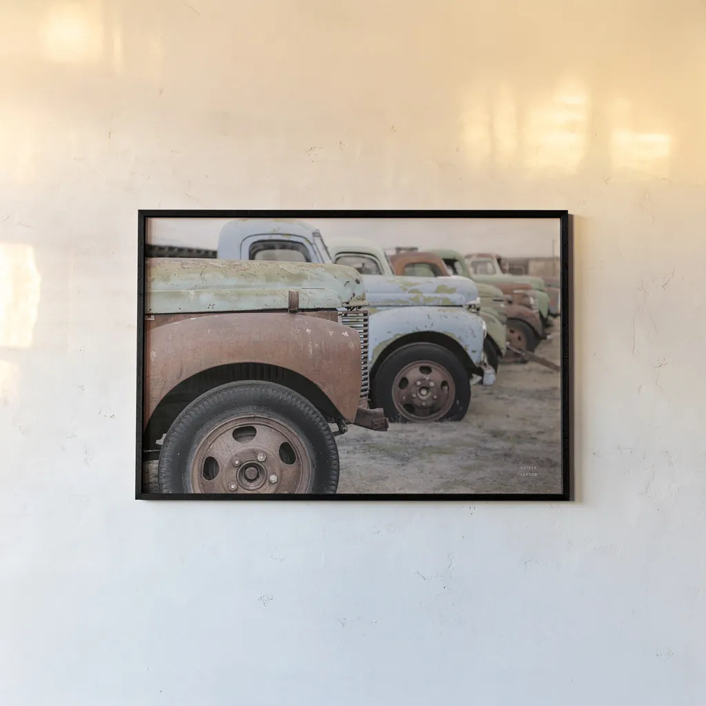 Line Up by Nathan Larson. shown as a paper print in a black flame. Available as a archival giclee rolled canvas, fine art paper, or poster print. SKU 87721i.