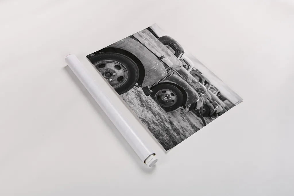 Line Up BW by Nathan Larson. shown as a rolled paper print. Available as archival giclee rolled canvas, fine art paper, or poster print. SKU 87723i.