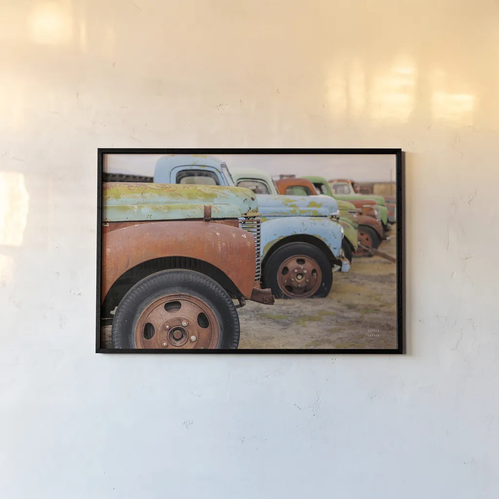 Line Up Bright by Nathan Larson. shown as a paper print in a black flame. Available as a archival giclee rolled canvas, fine art paper, or poster print. SKU 87722i.