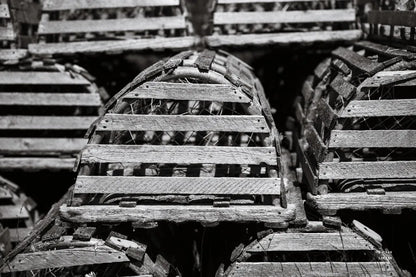 Lobster Traps by Nathan Larson. SKU 102032i. Archival Giclee Fine art print for wall decor.