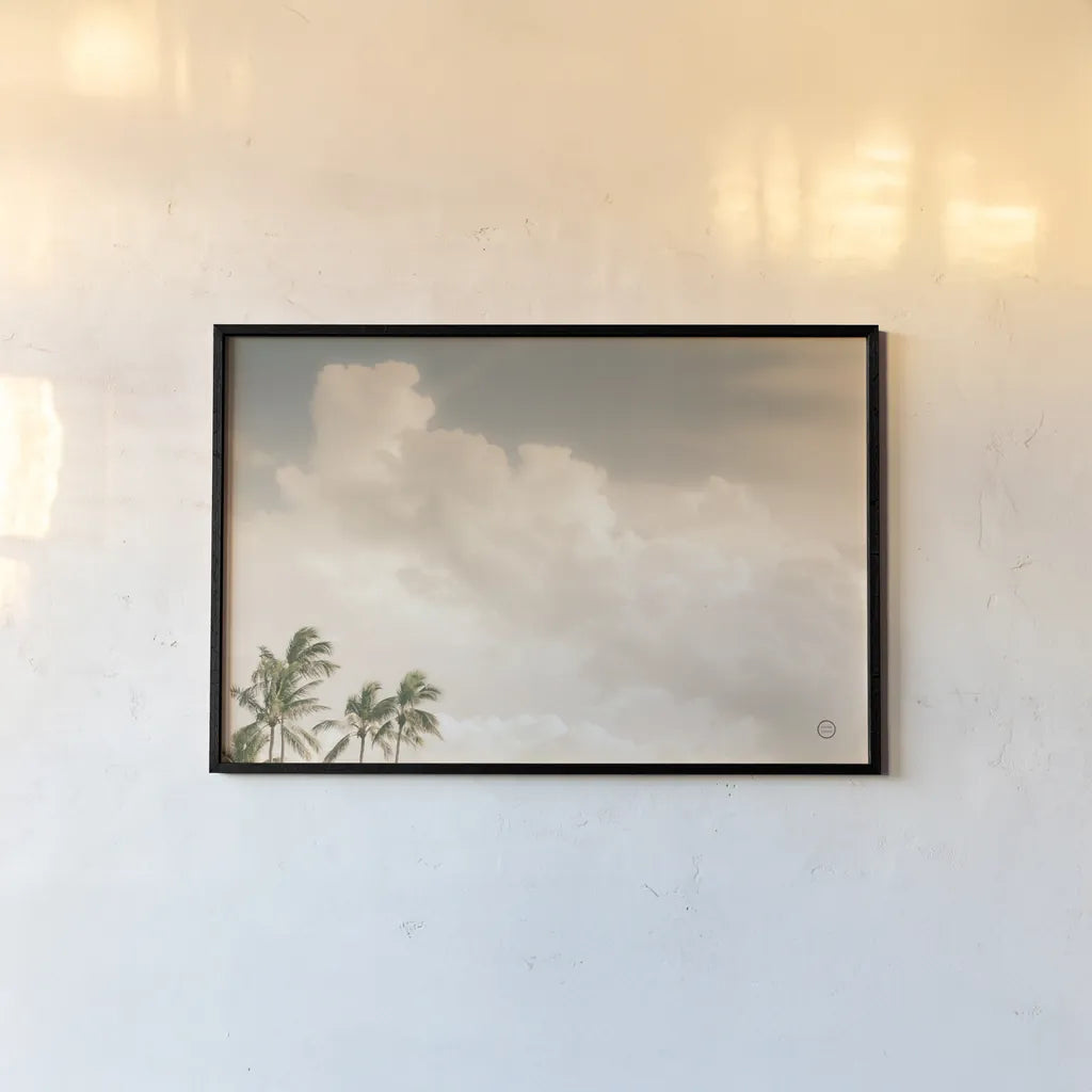 Lone Bird Ocean View by Nathan Larson. shown as a paper print in a black flame. Available as a archival giclee rolled canvas, fine art paper, or poster print. SKU 71377i.