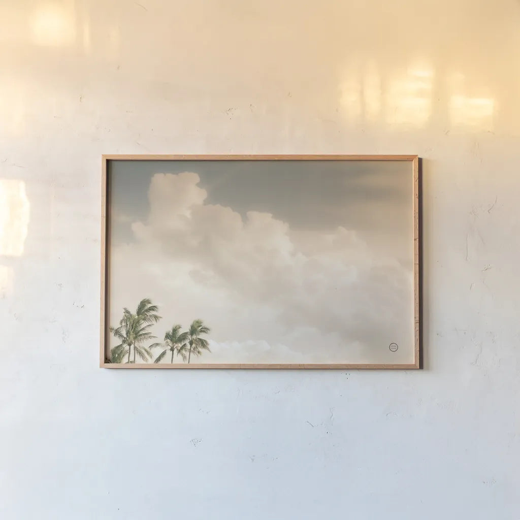 Lone Bird Ocean View by Nathan Larson. shown as a paper print in a natural frame. Available as a archival giclee rolled canvas, fine art paper, or poster print. SKU 71377i.