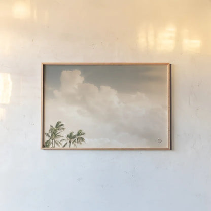Lone Bird Ocean View by Nathan Larson. shown as a paper print in a natural frame. Available as a archival giclee rolled canvas, fine art paper, or poster print. SKU 71377i.