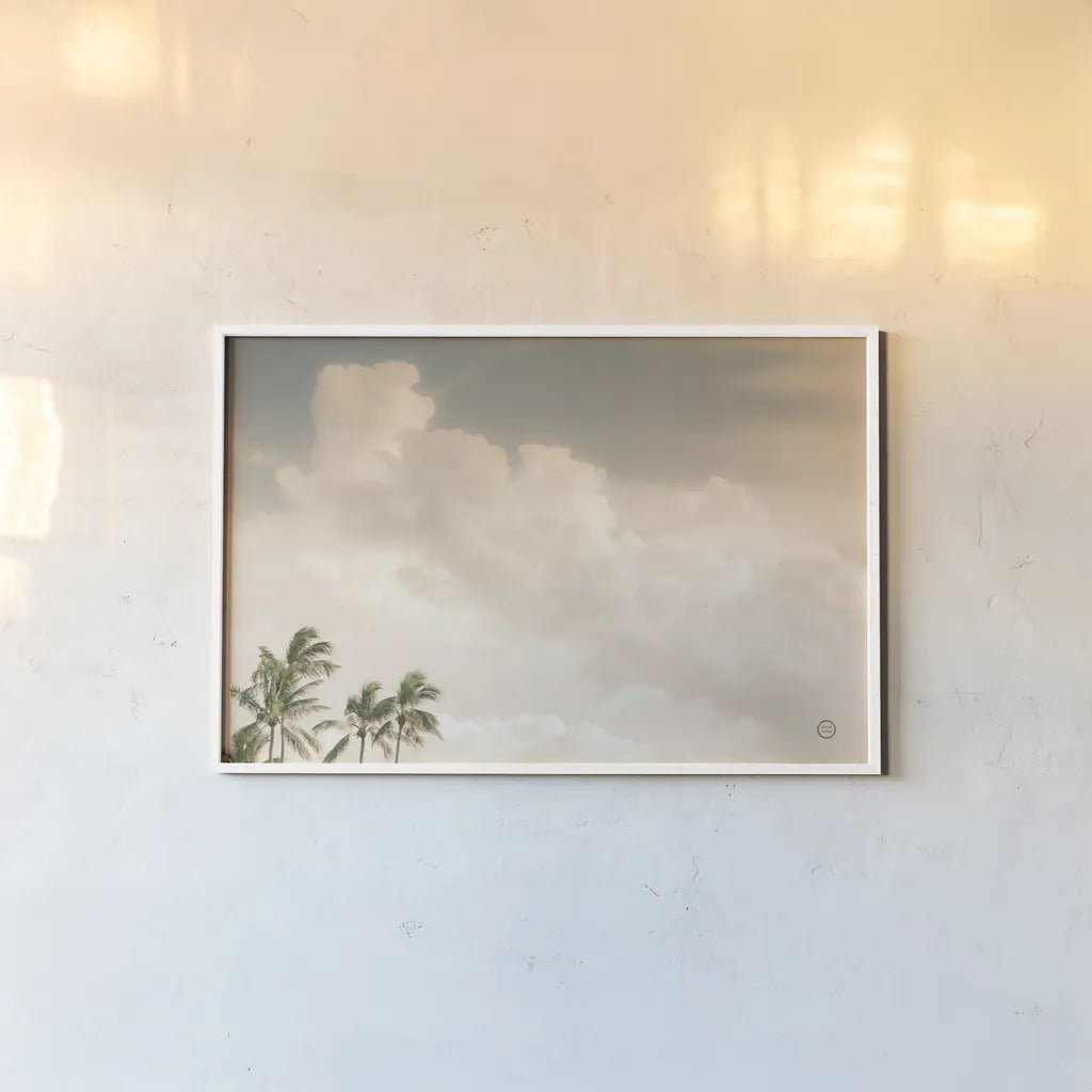 Lone Bird Ocean View by Nathan Larson. shown as a paper print in a white frame. Available as a archival giclee rolled canvas, fine art paper, or poster print. SKU 71377i.