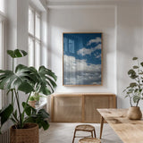 Long Way to Ride by Nathan Larson. shown as a print in a natural wood frame in a dining room. Available as a archival giclee rolled canvas, fine art paper, or poster print. SKU 79408h.