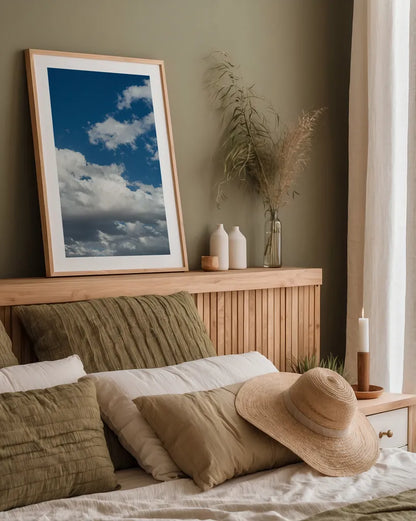 Long Way to Ride by Nathan Larson. shown as a paper print in a natural frame. Available as a archival giclee rolled canvas, fine art paper, or poster print. SKU 79408h.