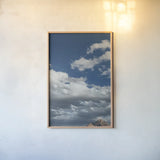 Long Way to Ride by Nathan Larson. shown as a paper print in a natural frame. Available as a archival giclee rolled canvas, fine art paper, or poster print. SKU 79408h.