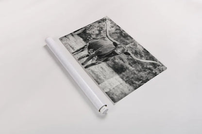 Longhorn Nosing Around by Nathan Larson. shown as a rolled paper print. Available as archival giclee rolled canvas, fine art paper, or poster print. SKU 93358i.