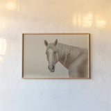 Looking Back by Nathan Larson. shown as a paper print in a natural frame. Available as a archival giclee rolled canvas, fine art paper, or poster print. SKU 104781i.