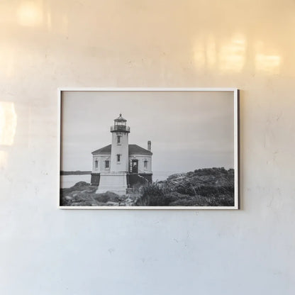 Looking Out by Nathan Larson. shown as a paper print in a white frame. Available as a archival giclee rolled canvas, fine art paper, or poster print. SKU 90478i.