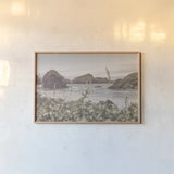 Lost Coast Discovery by Nathan Larson. shown as a paper print in a natural frame. Available as a archival giclee rolled canvas, fine art paper, or poster print. SKU 97440i.