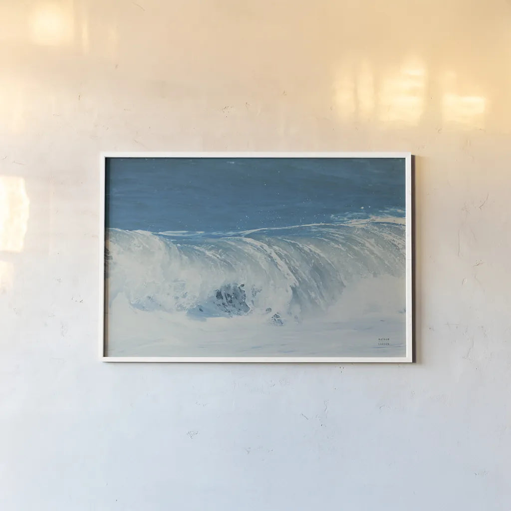 Lost Coast Waves II by Nathan Larson. shown as a paper print in a white frame. Available as a archival giclee rolled canvas, fine art paper, or poster print. SKU 86997i.