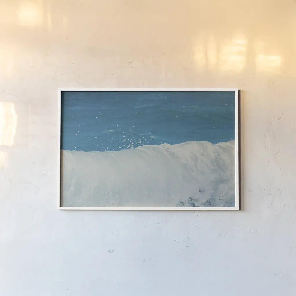 Lost Coast Waves IV by Nathan Larson. shown as a paper print in a white frame. Available as a archival giclee rolled canvas, fine art paper, or poster print. SKU 86999i.
