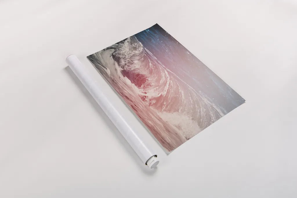 Lost Coast Waves Pink I by Nathan Larson. shown as a rolled paper print. Available as archival giclee rolled canvas, fine art paper, or poster print. SKU 87260i.