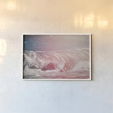 Lost Coast Waves Pink I by Nathan Larson. shown as a paper print in a white frame. Available as a archival giclee rolled canvas, fine art paper, or poster print. SKU 87260i.