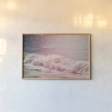 Lost Coast Waves Pink II by Nathan Larson. shown as a paper print in a natural frame. Available as a archival giclee rolled canvas, fine art paper, or poster print. SKU 87261i.