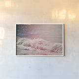 Lost Coast Waves Pink II by Nathan Larson. shown as a paper print in a white frame. Available as a archival giclee rolled canvas, fine art paper, or poster print. SKU 87261i.