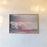 Lost Coast Waves Pink III by Nathan Larson. shown as a paper print in a natural frame. Available as a archival giclee rolled canvas, fine art paper, or poster print. SKU 87262i.