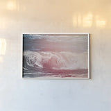 Lost Coast Waves Pink III by Nathan Larson. shown as a paper print in a white frame. Available as a archival giclee rolled canvas, fine art paper, or poster print. SKU 87262i.