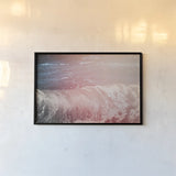 Lost Coast Waves Pink IV by Nathan Larson. shown as a paper print in a black flame. Available as a archival giclee rolled canvas, fine art paper, or poster print. SKU 87263i.