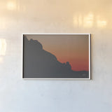 Make Me Your Sunset I by Nathan Larson. shown as a paper print in a white frame. Available as a archival giclee rolled canvas, fine art paper, or poster print. SKU 82418i.