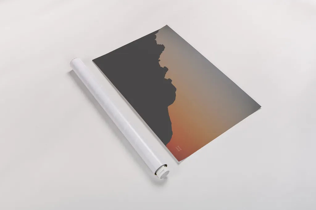 Make Me Your Sunset II by Nathan Larson. shown as a rolled paper print. Available as archival giclee rolled canvas, fine art paper, or poster print. SKU 82419i.
