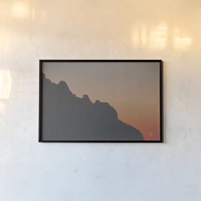 Make Me Your Sunset II by Nathan Larson. shown as a paper print in a black flame. Available as a archival giclee rolled canvas, fine art paper, or poster print. SKU 82419i.