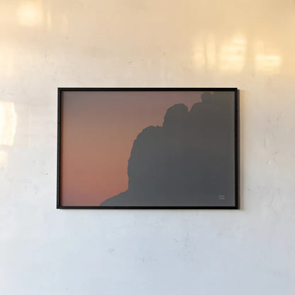 Make Me Your Sunset III by Nathan Larson. shown as a paper print in a black flame. Available as a archival giclee rolled canvas, fine art paper, or poster print. SKU 82423i.